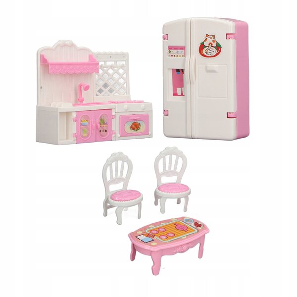 Miniatur-Küchenmöbel-Set mit Kühlschrank für Puppenhaus