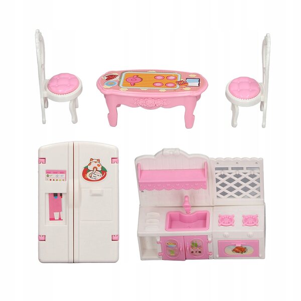 Miniatur-Küchenmöbel-Set mit Kühlschrank für Puppenhaus