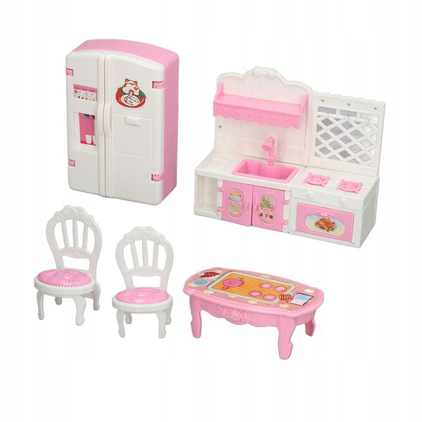 Miniatur-Küchenmöbel-Set mit Kühlschrank für Puppenhaus