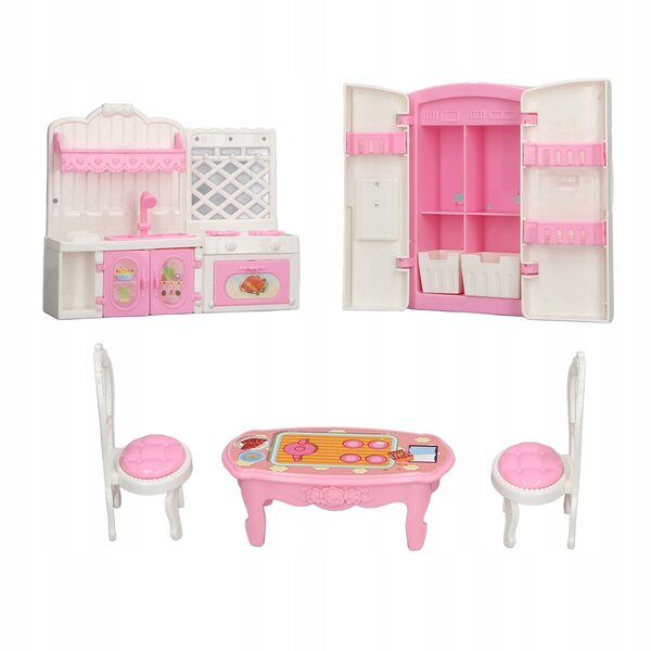 Miniatur-Küchenmöbel-Set mit Kühlschrank für Puppenhaus