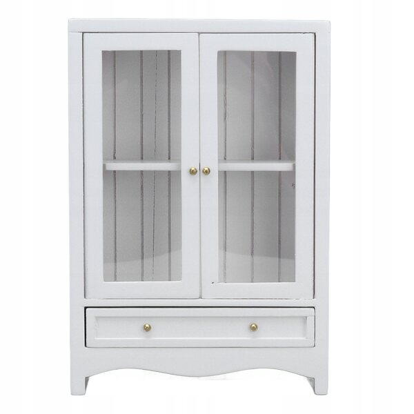 Miniatura armadio bianco 1:12 per casa delle bambole con doppia anta stile europeo
