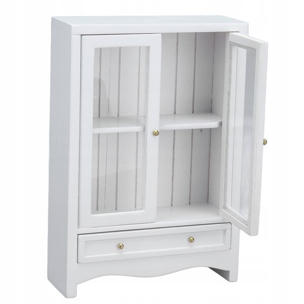 Miniatura armadio bianco 1:12 per casa delle bambole con doppia anta stile europeo