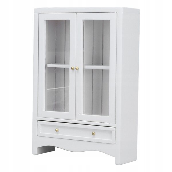 Miniatura armadio bianco 1:12 per casa delle bambole con doppia anta stile europeo
