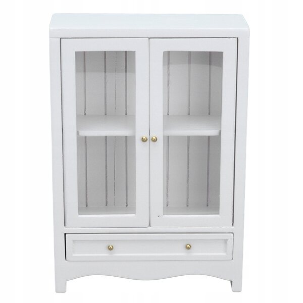 Miniatura armadio bianco 1:12 per casa delle bambole con doppia anta stile europeo