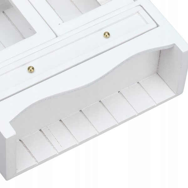 Miniatura armadio bianco 1:12 per casa delle bambole con doppia anta stile europeo