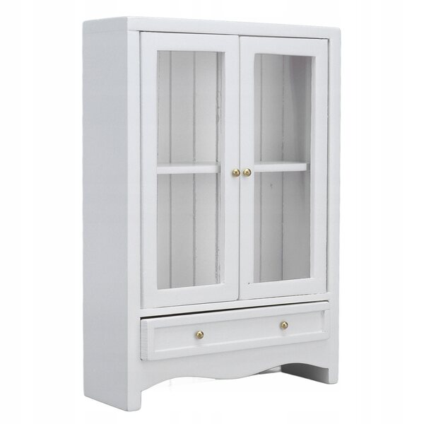 Miniatura armadio bianco 1:12 per casa delle bambole con doppia anta stile europeo