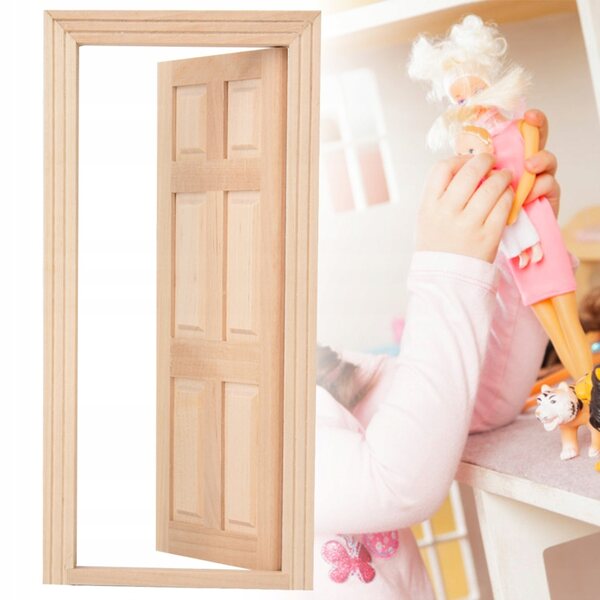 Mini porte in legno per casa delle bambole 1:12 accessori decorativi DIY