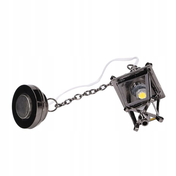 Lampadario LED 1:12 Nero per Casa delle Bambole con Luce Calda e Magnete