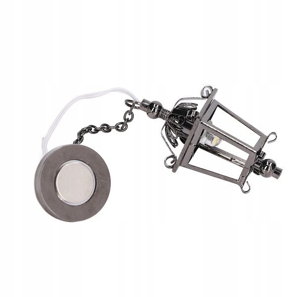 Lampadario LED 1:12 Nero per Casa delle Bambole con Luce Calda e Magnete