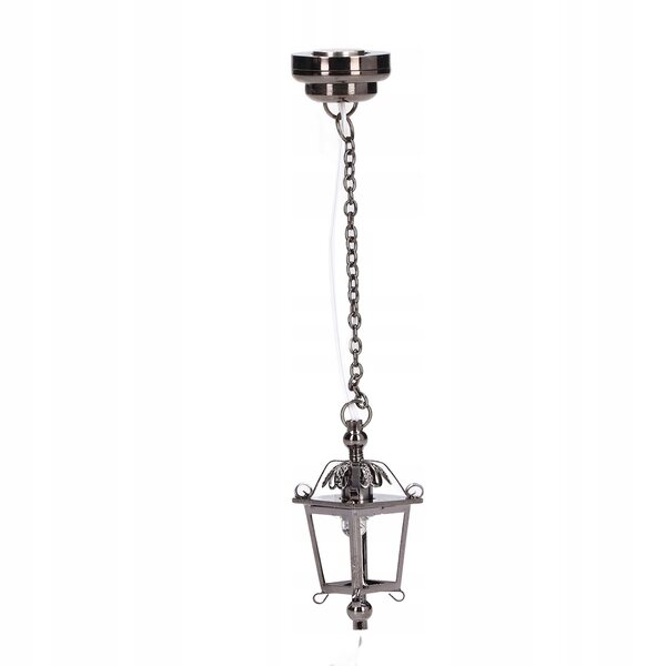 Lampadario LED 1:12 Nero per Casa delle Bambole con Luce Calda e Magnete
