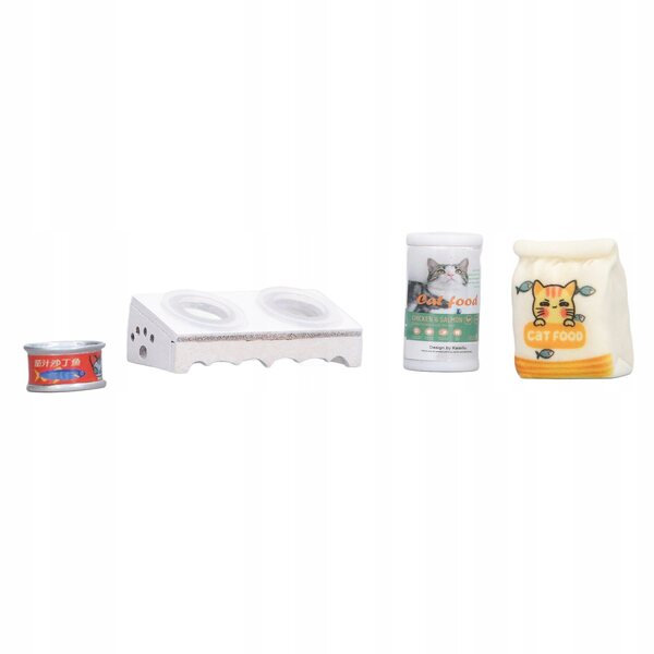 Miniatura ciotola per gatti realistica per casa delle bambole 1/12, set decorativo
