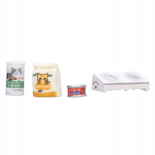 Miniatura ciotola per gatti realistica per casa delle bambole 1/12, set decorativo