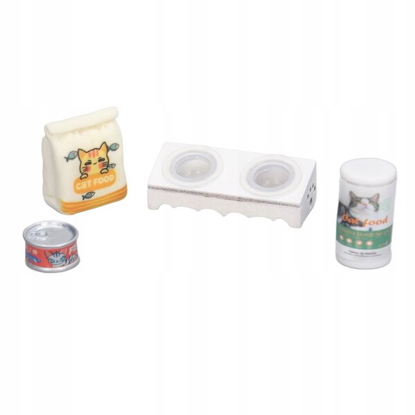 Miniatura ciotola per gatti realistica per casa delle bambole 1/12, set decorativo