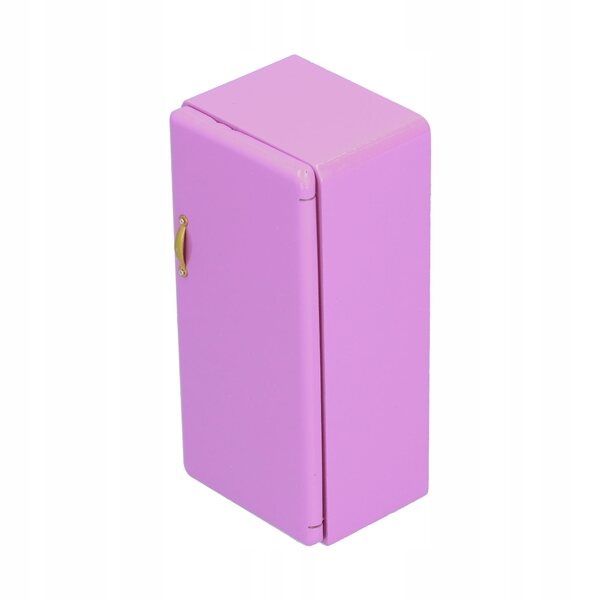 Miniatura Frigorifero in legno 1:12 per Casa delle Bambole, Accessori Decorativi