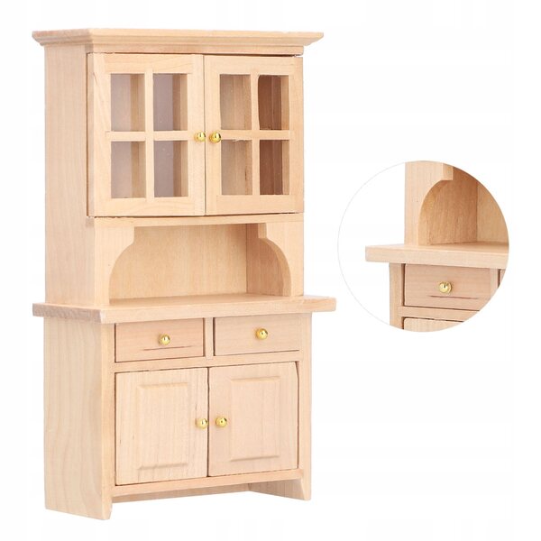 1:12 Miniatur-Holzschrank für Puppenhaus, traditionelles Design