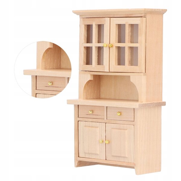 1:12 Miniatur-Holzschrank für Puppenhaus, traditionelles Design