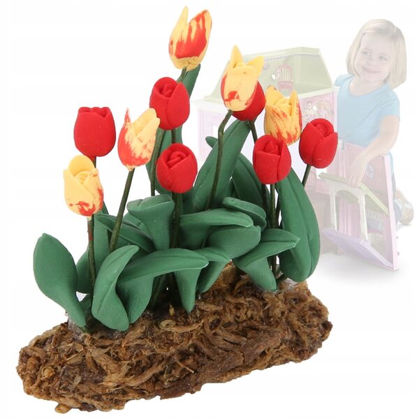 Miniatura 1:12 decorazione tulipano per casa delle bambole, realistica e vivace
