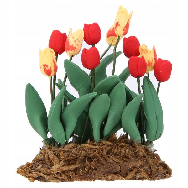 Miniatura 1:12 decorazione tulipano per casa delle bambole, realistica e vivace