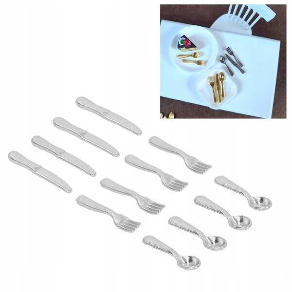 5er-Pack Mini-Messer und Löffel-Set im Maßstab 1:12 für Puppenhäuser