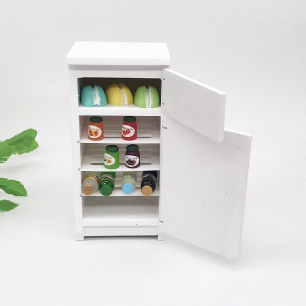 Mini frigorifero bianco in scala 1:12 modello realistico e compatto per accessori cucina