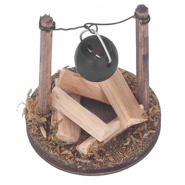 Puppenhaus-Miniatur-Holzkamin, handgefertigt im pastoralen Stil