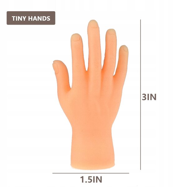 Paio di Piccole Mani Morbide in PVC per Feste e Divertimento 3x1,5 cm