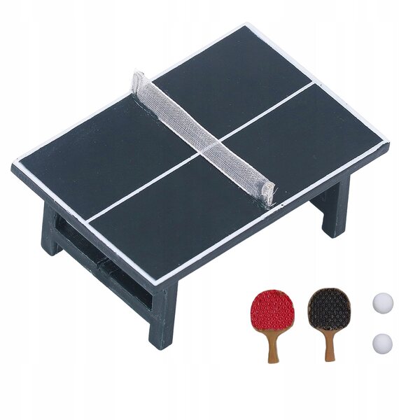 Realistisches Tischtennistisch-Miniaturset aus Kunstharz für Puppenhaus 1:12