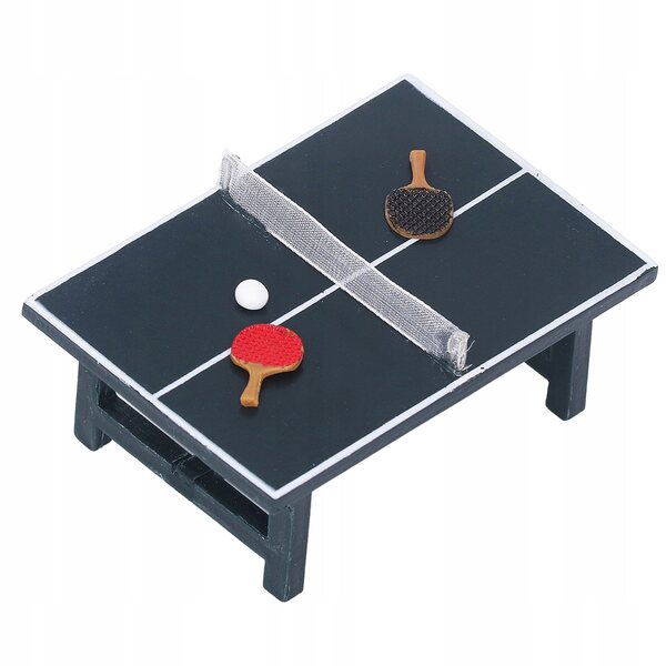 Realistisches Tischtennistisch-Miniaturset aus Kunstharz für Puppenhaus 1:12