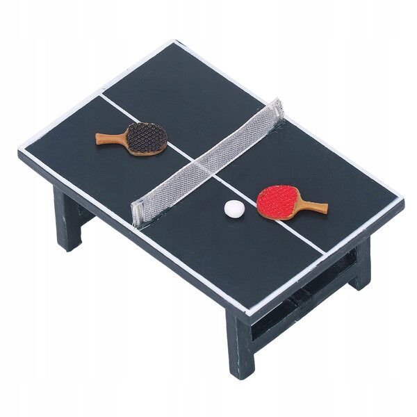Realistisches Tischtennistisch-Miniaturset aus Kunstharz für Puppenhaus 1:12