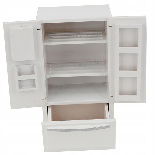 Mini-Kühlschrank aus Holz, Modell 1:12, Puppenhaus-Zubehör