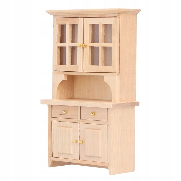 Miniatura mobiletta in legno 1:12 per casa delle bambole con maniglia ottone