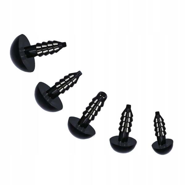 100 farbige Kunststoff-Sicherheitsaugen 6–12 mm für Puppen und Stofftiere