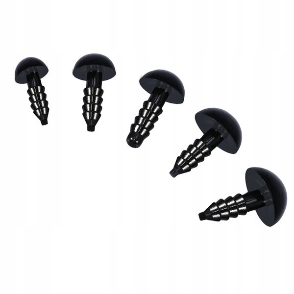 100 farbige Kunststoff-Sicherheitsaugen 6–12 mm für Puppen und Stofftiere