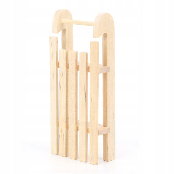 1:12 Miniatur-Holzmodell eines realistischen, handgefertigten Schlittens für das Puppenhaus