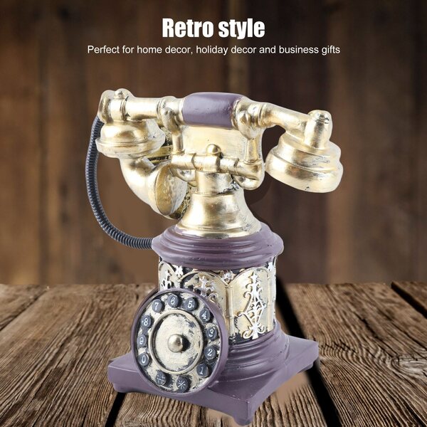 Vintage-Telefondekoration aus antikem Kunstharz für Zuhause und Büro im Retro-Stil