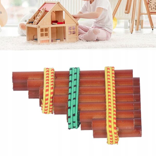 Miniatura flauto in bambù per casa delle bambole, decorazione e giocattolo educativo