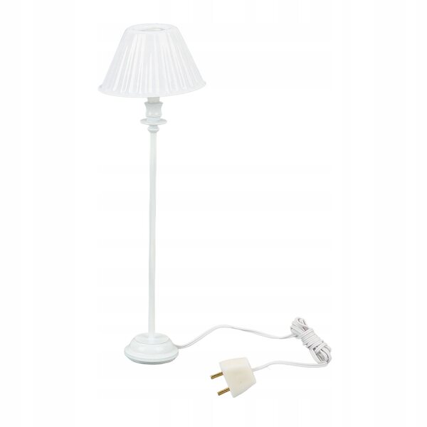 Miniatura lampada da terra per casa delle bambole con motivo conchiglia bianco