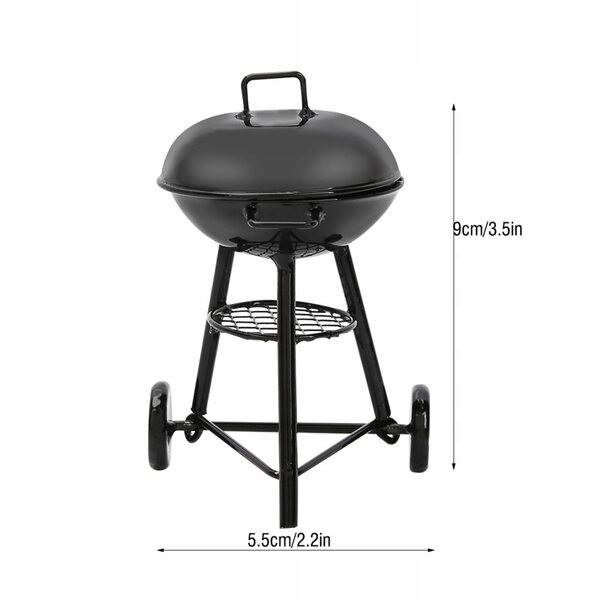 Mini casa per bambole 1:12 con accessori esterni e barbecue - modello rotondo