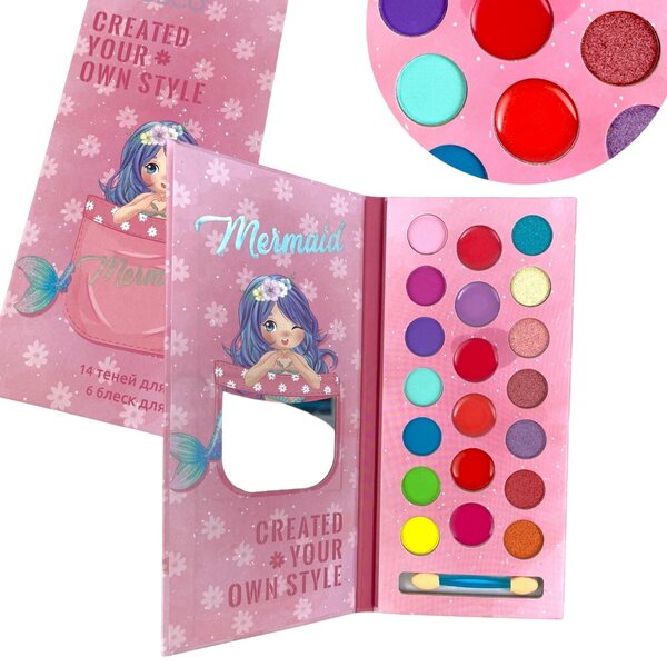 Kreatives Make-up-Set für Kinder mit bunter Palette und Spiegel, leicht zu waschen