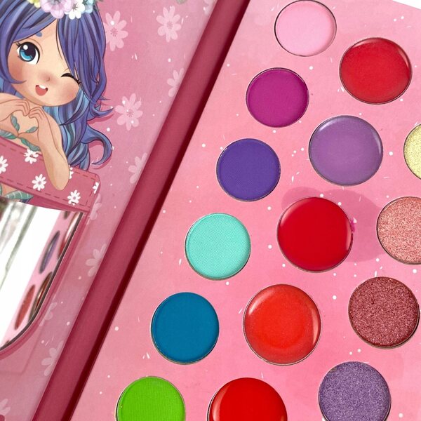 Kreatives Make-up-Set für Kinder mit bunter Palette und Spiegel, leicht zu waschen
