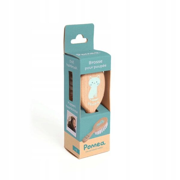 POMEA Djeco Puppenhaarbürste – Holz, sicher, 11 cm