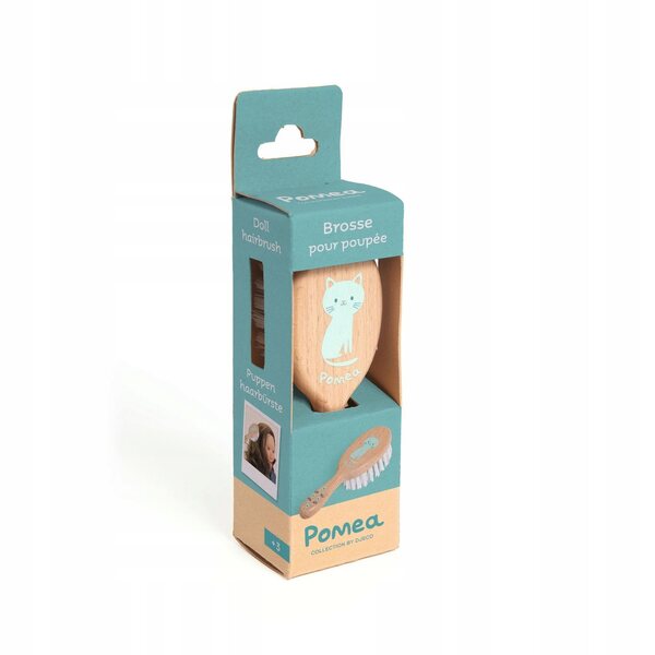 POMEA Djeco Puppenhaarbürste – Holz, sicher, 11 cm