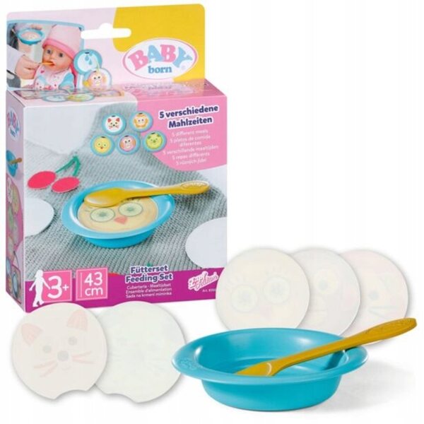 Baby Born Set di Pasti per Bambole con Piatti Magici e Cucchiaio