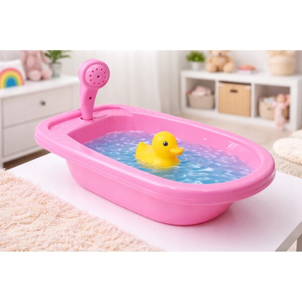 Badezimmerset für 40–45 cm große Puppen mit großer Badewanne und Zubehör