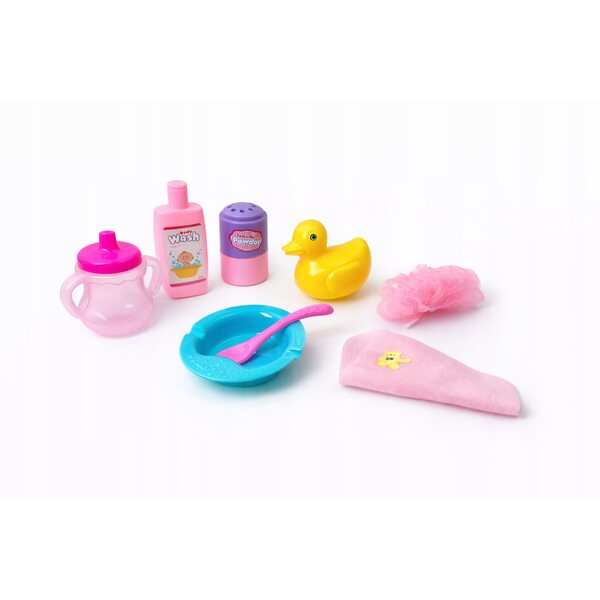 Badezimmerset für 40–45 cm große Puppen mit großer Badewanne und Zubehör
