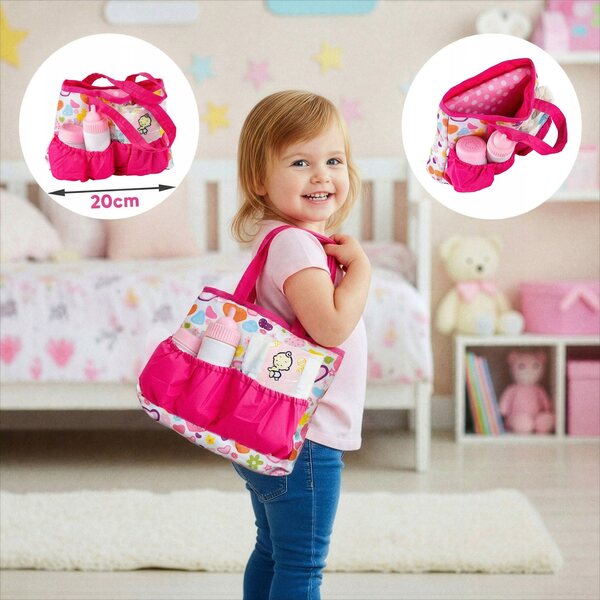 Kinderplay Puppenpflegeset mit Tasche, Matte, Flasche und Windel