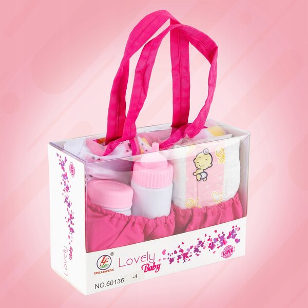 Kinderplay Puppenpflegeset mit Tasche, Matte, Flasche und Windel