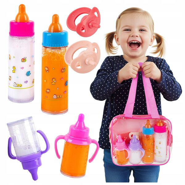 Kinderplay Magic Bottle Puppenpflegeset mit Tasche und Zubehör