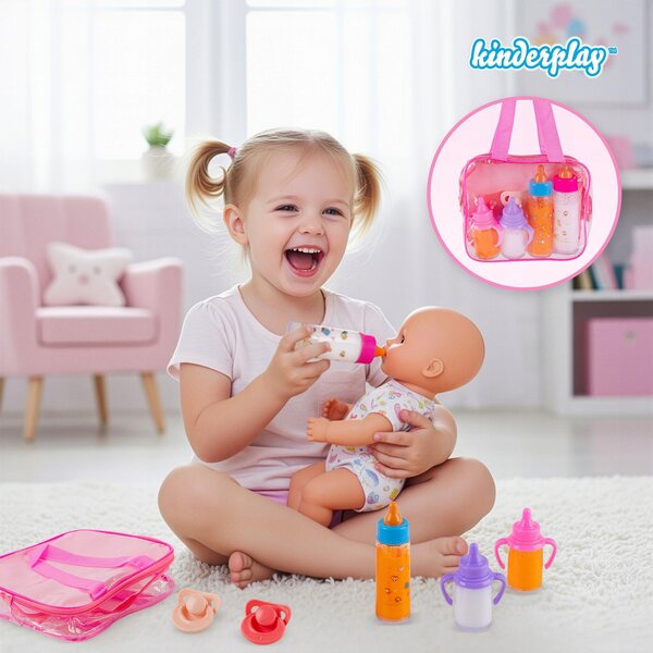 Kinderplay Magic Bottle Puppenpflegeset mit Tasche und Zubehör