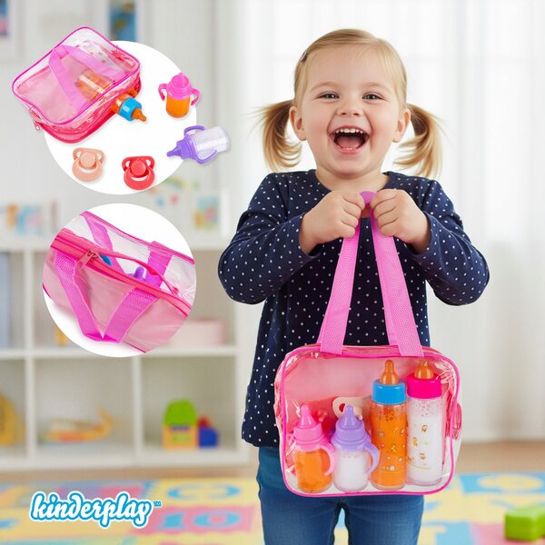 Kinderplay Magic Bottle Puppenpflegeset mit Tasche und Zubehör